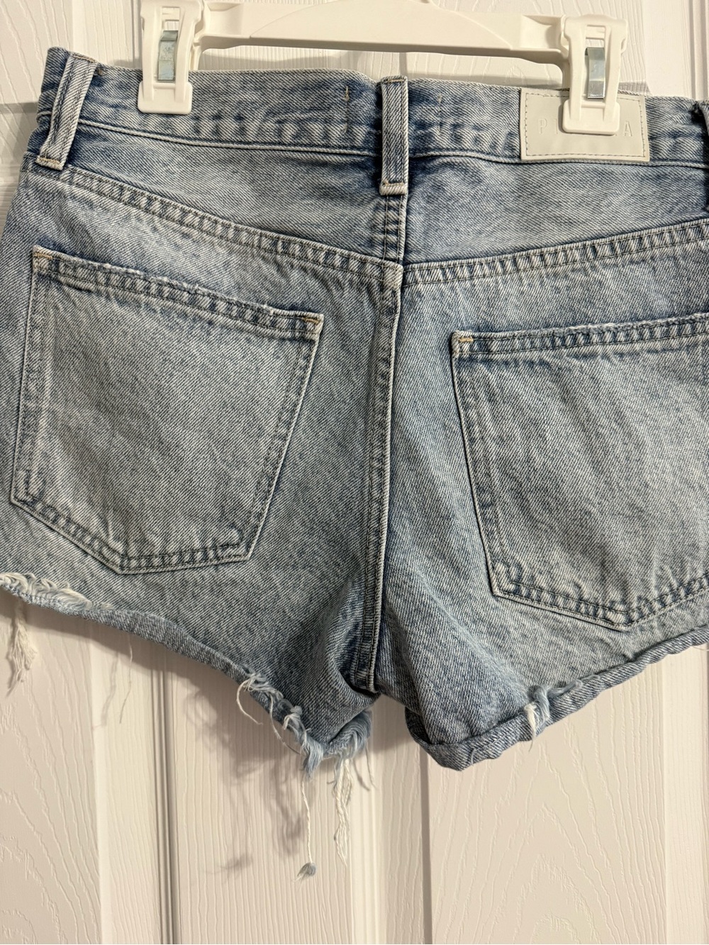 pistola Light Wash Distressed Denim Cutoff Shorts - Picture 2 of 5